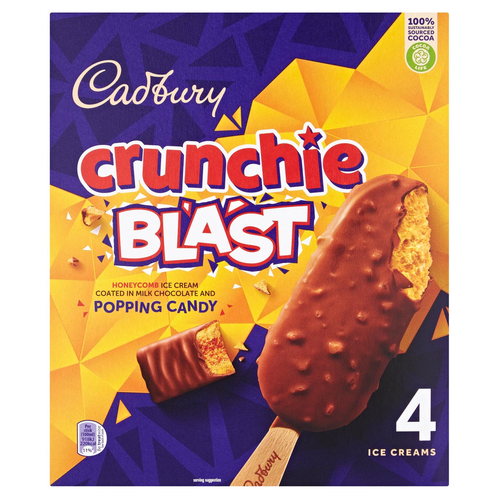 Cadbury Crunchie Blast Ice Cream 4 x 100ml – Grocelivery